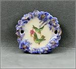 Fancy Cake Plate - Cobalt with humming birds
